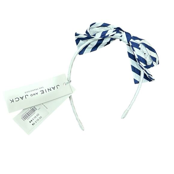 NWT Janie and Jack Floral and Striped Bow Girls Headband Set - Picture 3 of 3